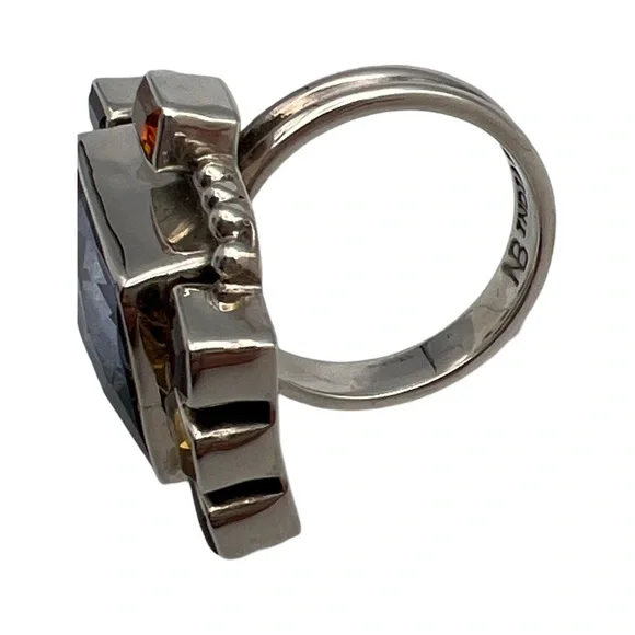 🦋NICKY BUTER RAJ LIMITED EDITION Blue Quartz Citrine Gemstone Ring Size 7 - Picture 9 of 13